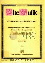 Divertimento No. 14 in Bb-major K.V. 270 for flute oboe clarinet horn bassoon 1954 PDF电子版封面