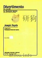 Divertimento No.1 in b-flat for woodwind quintet PDF电子版封面 Joseph Haydn
