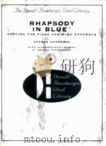Rhapsody in Blue Setting for Piano and Wind Ensemble 1998 PDF电子版封面