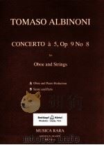 Concerto à 5 Op.9 no 8 for Oboe and Strings A oboe and piano reduction MR 1533 A 1972 PDF电子版封面
