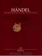 Eleven Sonatas for flute and Bass continuo urtext of the halle handel edition BA 4225 1995 PDF电子版封面