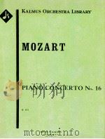 Concerto for Piano No.16 K.451 PDF电子版封面 W.A.Mozart