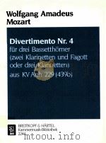 five divertimenti for three basset horns KV Anh.229 439b divertimento Nr.4 KM 2244 1990 PDF电子版封面