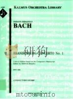 Brandenburg Concerto No.1 in F Critical Edition based on the Composer's Manuscript BWV 1046 con PDF电子版封面 Johann Sebastian Bach