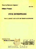 FIVE INVENTIONS FOR CLARINET AND ALTO OR TENOR SAXOPHONE 1992 PDF电子版封面