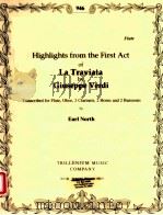Hightlights from the First Act of La Travita Transcribed for Flute Oboe 2 Clarinets 2 horns and 2 ba（1994 PDF版）