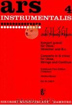 ars 4 concerto in g minor for Oboe Strings and continuo first edition T?ttcher score Ed.Nr.240P（1964 PDF版）