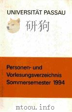 UNIVERSITAT PASSAU 1994 PDF电子版封面 392201691X