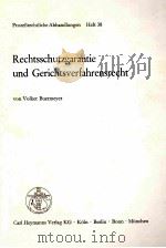 RECHTSSCHUTZGARANTIE UND GERICHTSVERFAHRENSRECHT PDF电子版封面