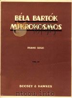 Mikrokozmos progressive piano pieces vol.iv（1940 PDF版）