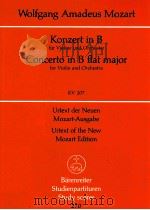 Konzert in B für Violine und Orchester KV 207 Urtext der Neuen 1983 PDF电子版封面