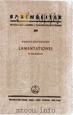 Lamentationes fur Streichorchester 1964 PDF电子版封面