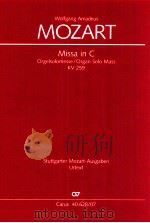 missa in c orgelsolomesse /organ solo mass kv259 PDF电子版封面 Wolfgang Amadeus Mozart