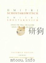Sonata for viola and piano op.147 PDF电子版封面 0003032276 Dmitri Schostakowitsch