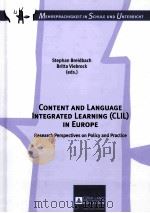 content and language integrated learning(clil)in europeresearch perspectives on policy and practice PDF电子版封面