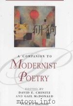 a companion to modernist poetry PDF电子版封面
