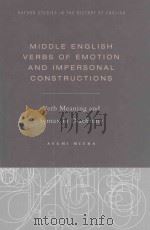 middle english verbs of emotion and impersonal constructionsverb meaning and syntax in diachrony PDF电子版封面