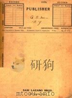 G.S.INC N.Y     PDF电子版封面    SAM LAZARO BROS 