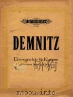 ELEMENTARSCHULE FUR KLARINETTE     PDF电子版封面    DEMNITZ 