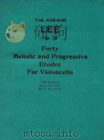 SEBASTIAN LEE OP.31 FORTY MELODIC AND PROGRESSIVE ETUDES FOR VIOLONCELLO PDF电子版封面 G.SCHIRMER