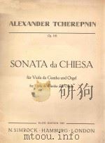 SONATA DA CHIESA FUR VIOLA DA GAMBA UND ORGEL FOR VIOLA DA GAMBA AND ORGAN PDF电子版封面