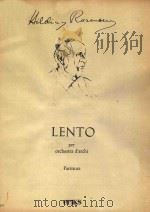 LENTO PER ORCHESTRA D'ARCHI PARTITURA ERIKS     PDF电子版封面     