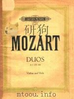 DUOS  FUR VILINE UND VIOLA  HERAUSGEGEBEN VON FRIEDRICH HERMANN     PDF电子版封面    W.A.MOZART 