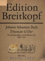 TRIOSONATE G-DUR FUR ZWEI QUERFLOTEN UND BEZIFFERTEN BAF BWV1039 1981 PDF电子版封面