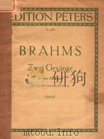 ZWEI GESANGE FUR EINE ALTSTIMME PDF电子版封面 BRAHMS