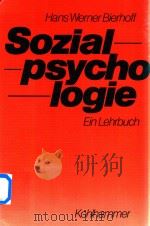 Soczialsychologie Ein Lehrbuch 1984 PDF电子版封面 3170083619