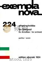 For liverpool für orchester for orchestra Edition Sikorski 1924（1995 PDF版）