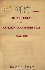 QUARTERLY OF APPLIED MATHEMATICS MAR.1988 VOLUME XLVI 1988 PDF电子版封面 PATRICIA K.LAMM AND KATHERINE