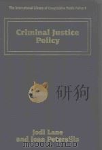 CRIMINAL JUSTICE POLICY   1998  PDF电子版封面  1858985684   