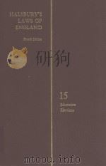 HALSBURY'S LAWS OF ENGLAND VOLUME 15 1977 PDF电子版封面 0406034001