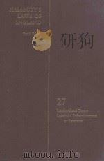 HALSBURY'S LAWS OF ENGLAND VOLUME 27 1981 PDF电子版封面 0406034001