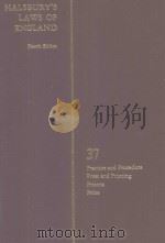 HALSBURY'S LAWS OF ENGLAND VOLUME 37 1982 PDF电子版封面 0406034001