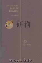 HALSBURY'S LAWS OF ENGLAND VOLUME 40 1983 PDF电子版封面 0406034001