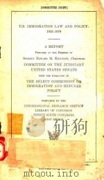 U.S. IMMIGRATION LAW AND POLICY:1952-1979（ PDF版）
