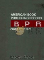 AMERICAN BOOK PUBLISHING RECORD CUMULATIVE 1978（1979 PDF版）