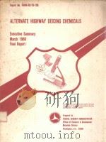 ALTERNATE HIGHWAY DEICING CHEMICALS 1980 PDF电子版封面