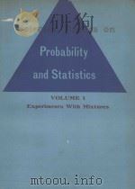 SELECTED PAPERS ON PROBABLILITY AND STATISTICS V.1 EXPERIMENTS WITH MIXTURES 1979 PDF电子版封面