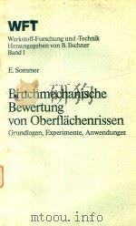 BRUCHMECHANISCHE BEWERTUNG VON OBERFLACHENRISSEN 1984 PDF电子版封面 3540134220 ERWIN SOMMER