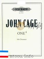 ONE SOLO DRUMMER PDF电子版封面 JOHN CAGE