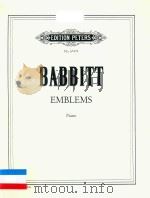 EMBLEMS PIANO PDF电子版封面 BABBITT