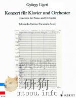 KONZERT FUR KIAVIER UND ORCHESTER PDF电子版封面 GYORGY LIGETI