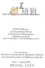 List of Radionavigation Services: DGNSS Reference and Transmitting Stations in the Maritime Radionav 1999 PDF电子版封面