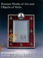 RUSSIAN WORKS OF ART AND OBJECTS OF VERTU SALE 7227 1998 PDF电子版封面
