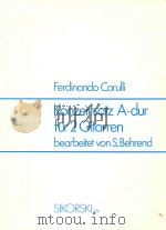 Konzertsalz a-dur fur 2 Gitarren bearbeitet von S.Behrend 1982 PDF电子版封面
