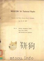WESCON'67 TECHNICAL PAPDRS VOL.II PART 4 1967 PDF电子版封面