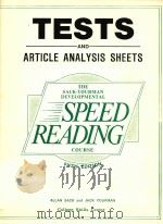 THE SACK-YOURMAN DEVELOPMENTAL SPEED READING COURSE TESTS AND ARTICLE ANALYSIS SHEETS FIFTH EDITION 1984 PDF电子版封面 0890260605